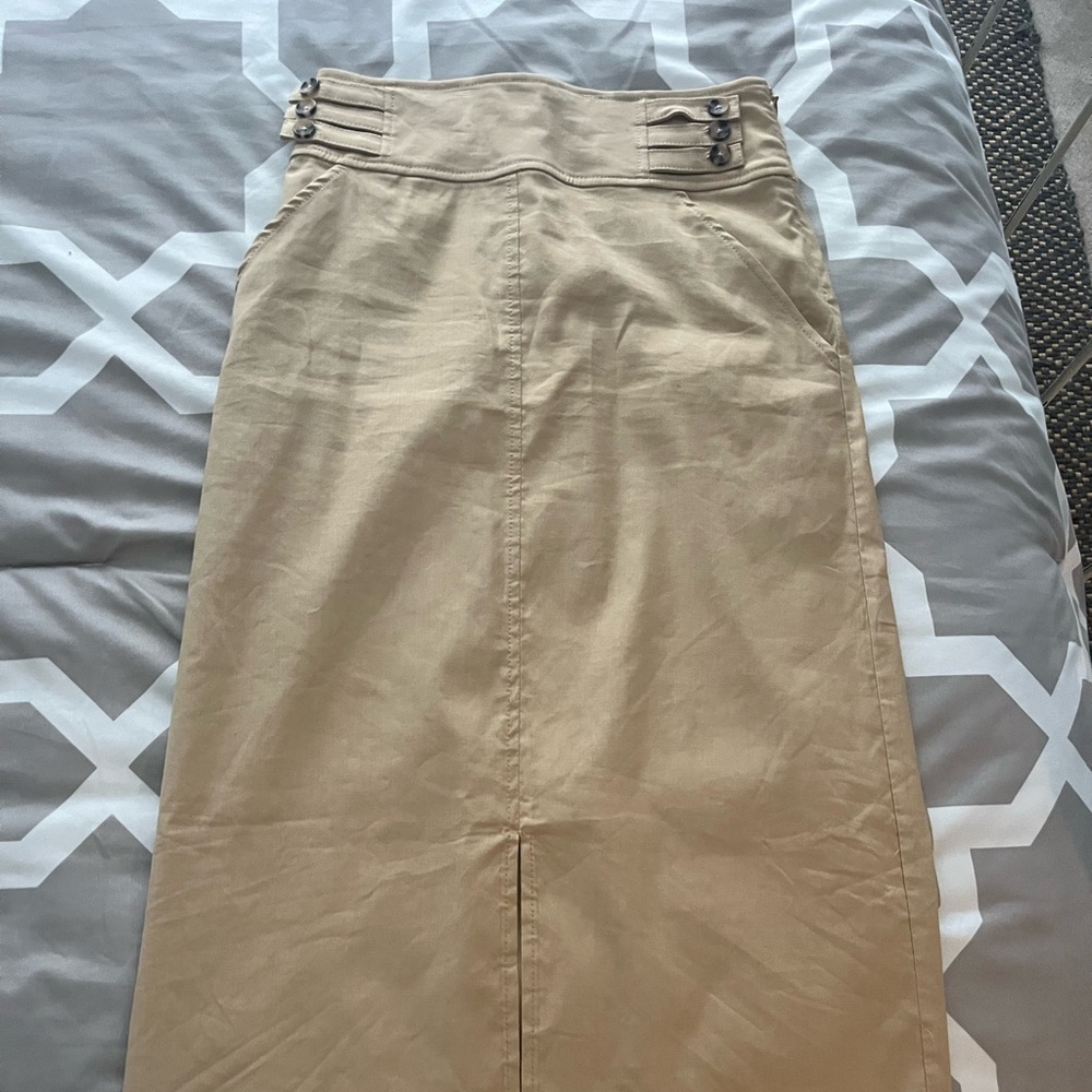 Anthropologie Khaki cotton skirt